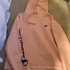 pink champion cropped sweatshirt